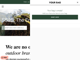 ACAI Outdoorwear homepage screenshot