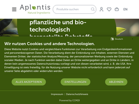 aplantis-ingredients.de homepage screenshot