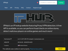 'iphub.info' screenshot