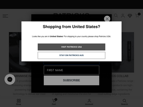 Patricks AU website screenshot