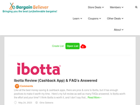 'bargainbeliever.com' screenshot