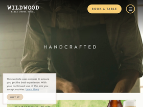 'wildwoodrestaurants.co.uk' screenshot