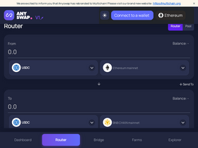 'anyswap.exchange' screenshot