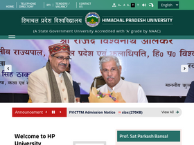 'hpuniv.ac.in' screenshot