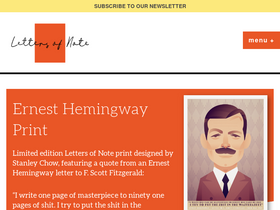 'lettersofnote.com' screenshot