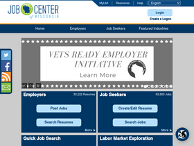 'jobcenterofwisconsin.com' screenshot