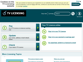 'tvlicensing.co.uk' screenshot
