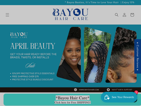bayouhair.com homepage screenshot