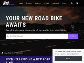 'roadbikedatabase.com' screenshot