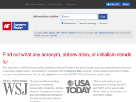 'slang.acronymfinder.com' screenshot