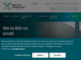 'malvernpanalytical.com' screenshot