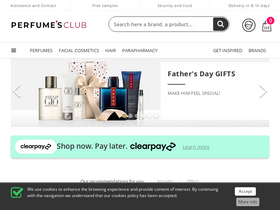 'perfumesclub.co.uk' screenshot