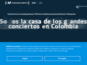 'movistararena.co' screenshot