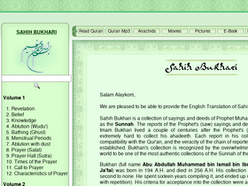 'sahih-bukhari.com' screenshot
