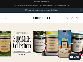 noseplaycandleco.com homepage screenshot