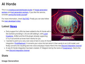 Stable Horde - Harness AI for efficient, community-driven image and text generation.