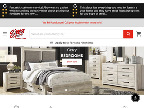 simsfurnitureco.com homepage screenshot
