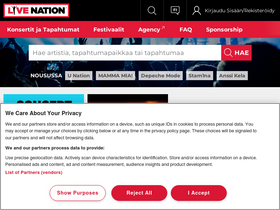 'livenation.fi' screenshot