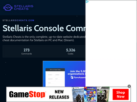 'stellarischeats.com' screenshot