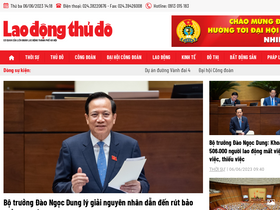 'laodongthudo.vn' screenshot