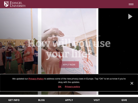 'evangel.edu' screenshot