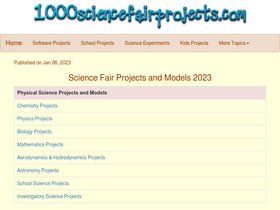 '1000sciencefairprojects.com' screenshot