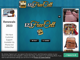 '123freecell.com' screenshot
