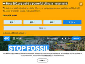 '350.org' screenshot