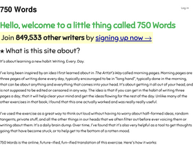 '750words.com' screenshot