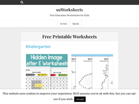 '99worksheets.com' screenshot