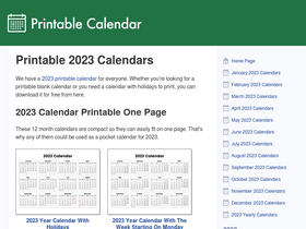 'a-printable-calendar.com' screenshot