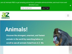 'a-z-animals.com' screenshot