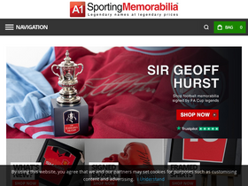 'a1sportingmemorabilia.co.uk' screenshot