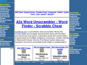 'a2zwords.com' screenshot