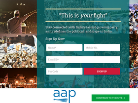 'aamaadmiparty.org' screenshot