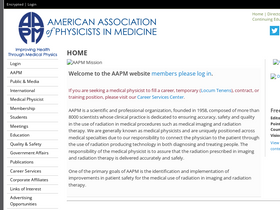 'aapm.org' screenshot