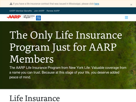 'aarp-lifeinsurance.com' screenshot