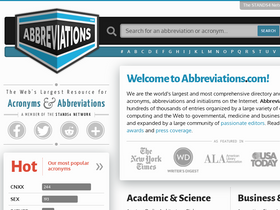 'abbreviations.com' screenshot