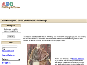 'abc-knitting-patterns.com' screenshot