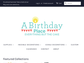 'abirthdayplace.com' screenshot