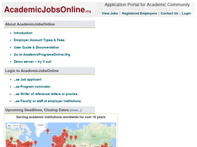 'academicjobsonline.org' screenshot