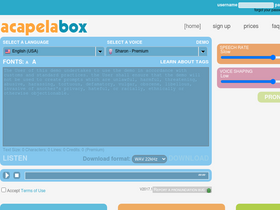 'acapela-box.com' screenshot