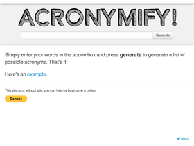 'acronymify.com' screenshot