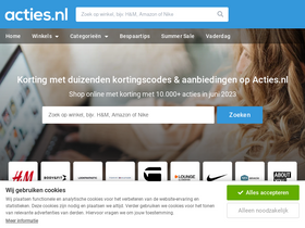 'acties.nl' screenshot