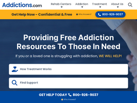 'addictions.com' screenshot