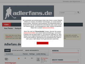 'adlerfans.de' screenshot
