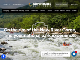 'adventuresonthegorge.com' screenshot