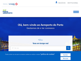 'aeroportoporto.pt' screenshot