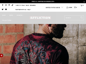 'afflictionclothing.com' screenshot