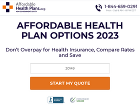 'affordablehealthplans.org' screenshot